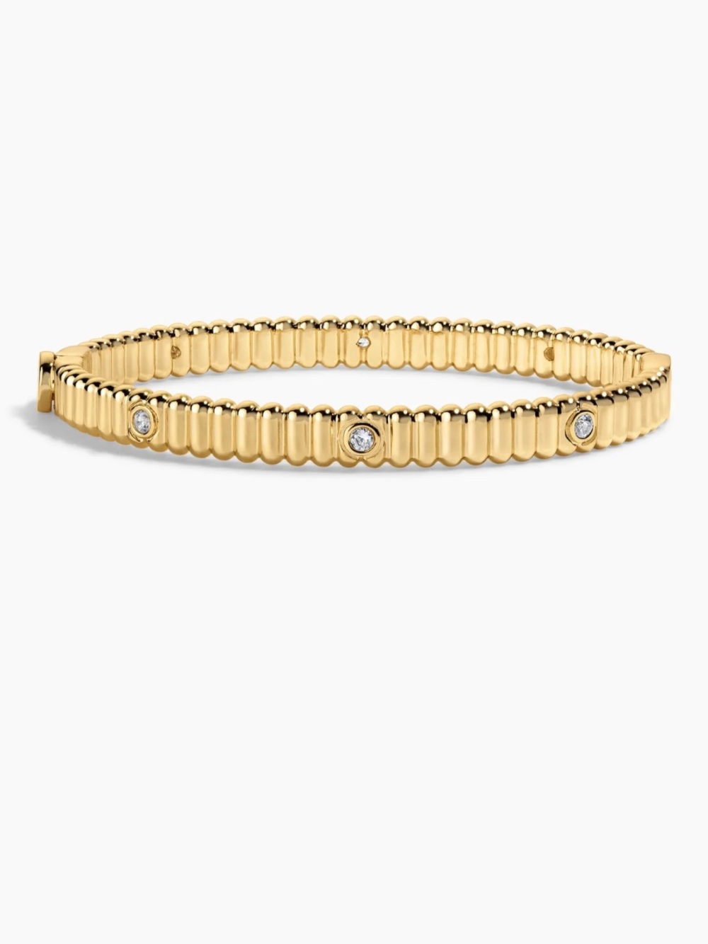 Electric Picks Sweetheart Cuff 14k Gold Plated Clear Crystal